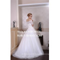most popular off shoulder short sleeves lace bodice tulle skirt new style plus size western long dress